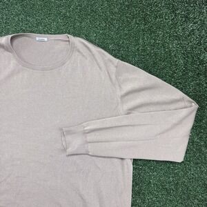 Maglione Malo Men's Pullover Crewneck Cashmere Silk Sweater Size 50 Large Taupe